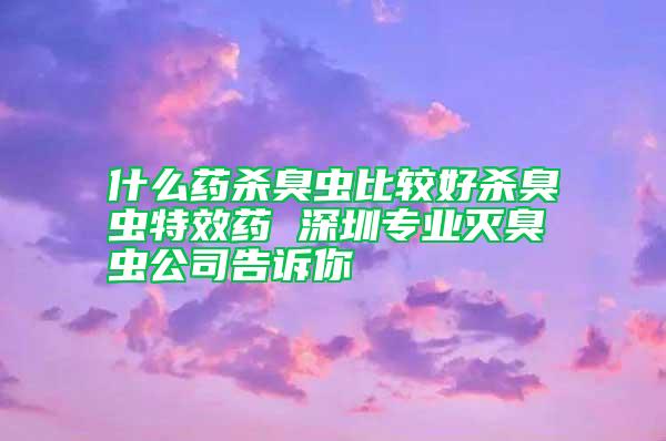 什么藥殺臭蟲比較好殺臭蟲特效藥 深圳專業滅臭蟲公司告訴你
