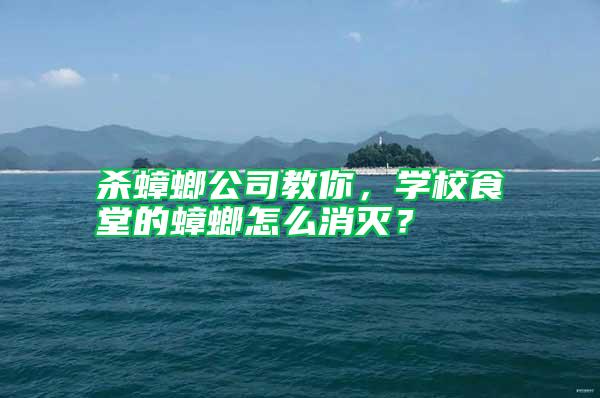 殺蟑螂公司教你，學(xué)校食堂的蟑螂怎么消滅？