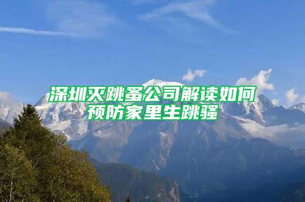 深圳滅跳蚤公司解讀如何預防家里生跳騷