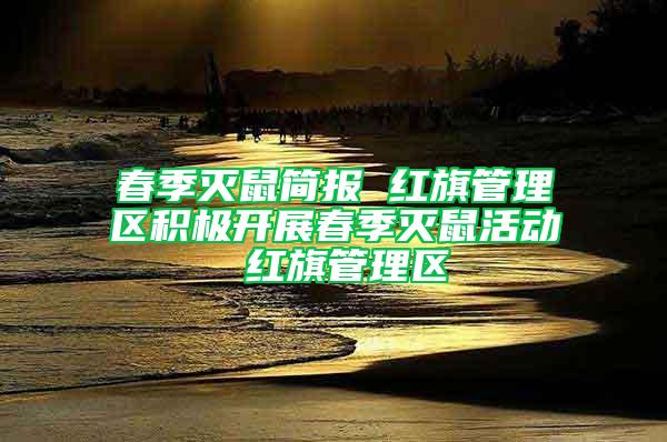春季滅鼠簡報 紅旗管理區(qū)積極開展春季滅鼠活動 紅旗管理區(qū)