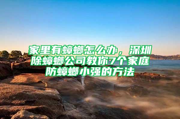 家里有蟑螂怎么辦，深圳除蟑螂公司教你7個家庭防蟑螂小強的方法
