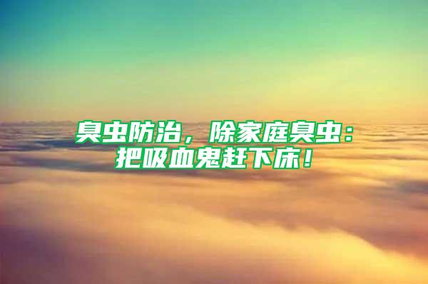 臭蟲防治，除家庭臭蟲：把吸血鬼趕下床！