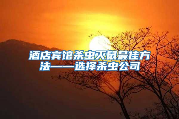 酒店賓館殺蟲(chóng)滅鼠最佳方法——選擇殺蟲(chóng)公司