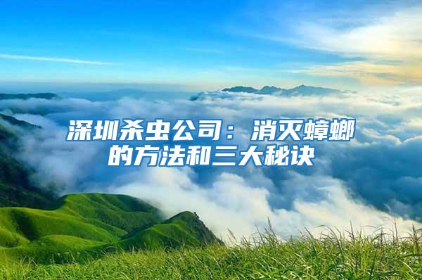 深圳殺蟲(chóng)公司：消滅蟑螂的方法和三大秘訣