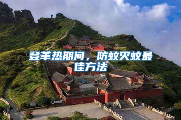 登革熱期間，防蚊滅蚊最佳方法