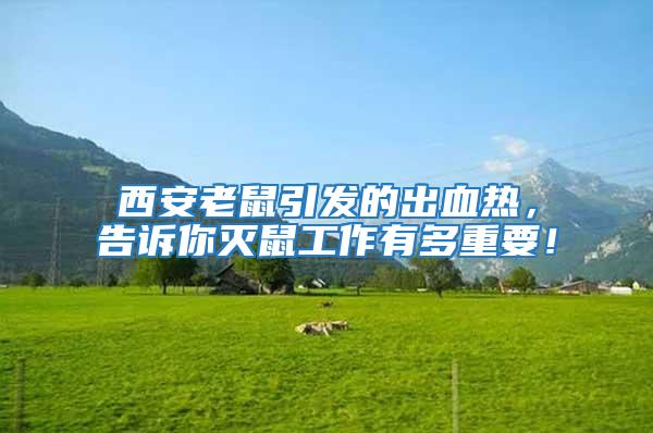 西安老鼠引發的出血熱，告訴你滅鼠工作有多重要！