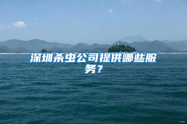 深圳殺蟲公司提供哪些服務？