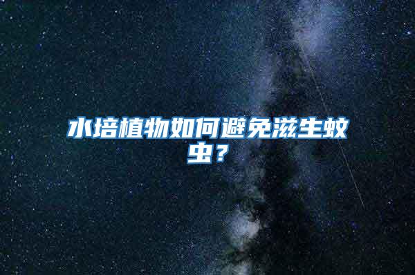 水培植物如何避免滋生蚊蟲？