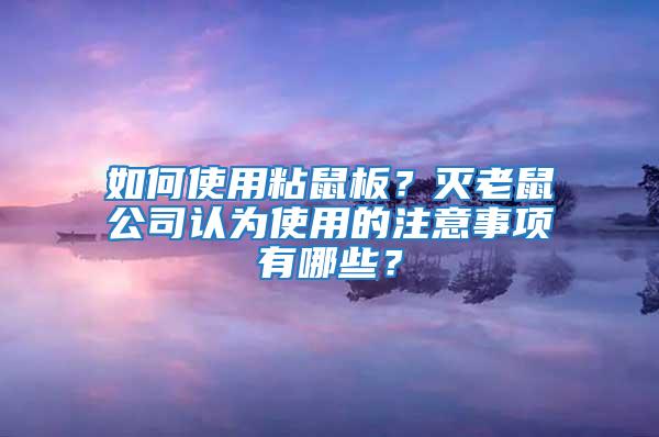 如何使用粘鼠板？滅老鼠公司認(rèn)為使用的注意事項有哪些？