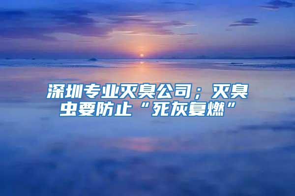 深圳專業滅臭公司；滅臭蟲要防止“死灰復燃”