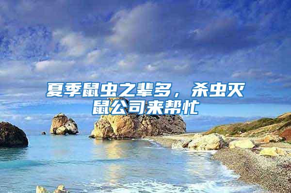 夏季鼠蟲之輩多，殺蟲滅鼠公司來幫忙