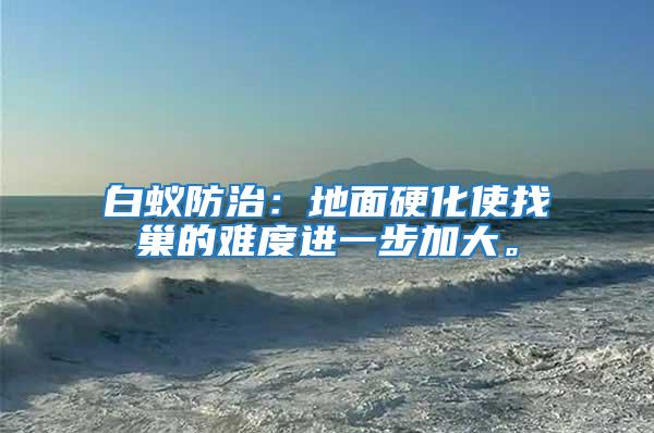 白蟻防治：地面硬化使找巢的難度進一步加大。