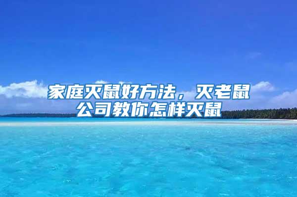 家庭滅鼠好方法，滅老鼠公司教你怎樣滅鼠
