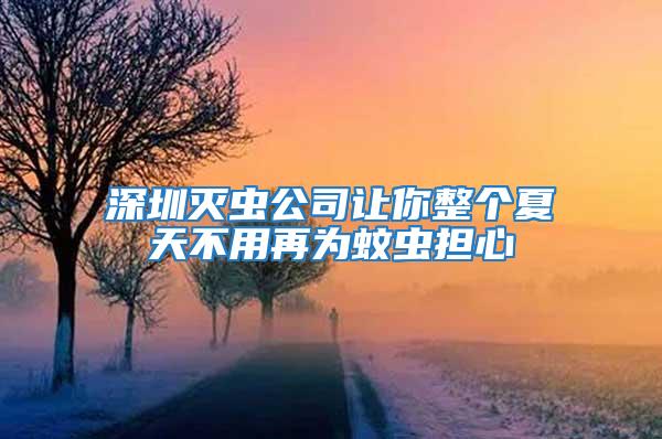 深圳滅蟲公司讓你整個夏天不用再為蚊蟲擔(dān)心