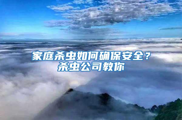 家庭殺蟲如何確保安全？殺蟲公司教你