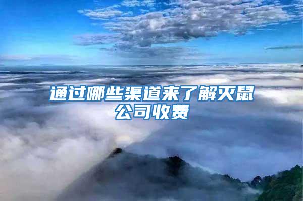通過(guò)哪些渠道來(lái)了解滅鼠公司收費(fèi)