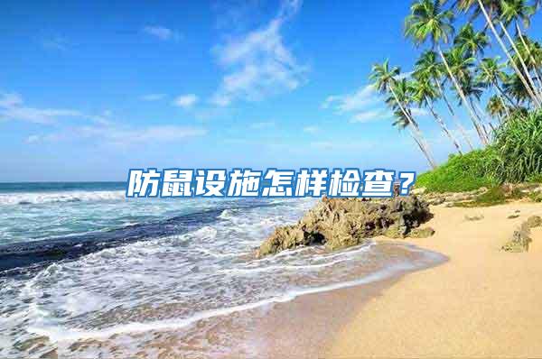 防鼠設施怎樣檢查？