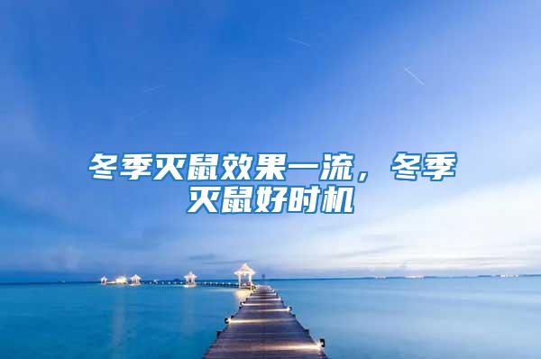 冬季滅鼠效果一流，冬季滅鼠好時(shí)機(jī)