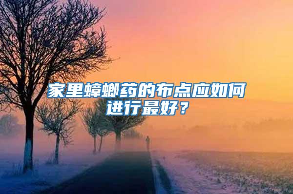 家里蟑螂藥的布點應如何進行最好？