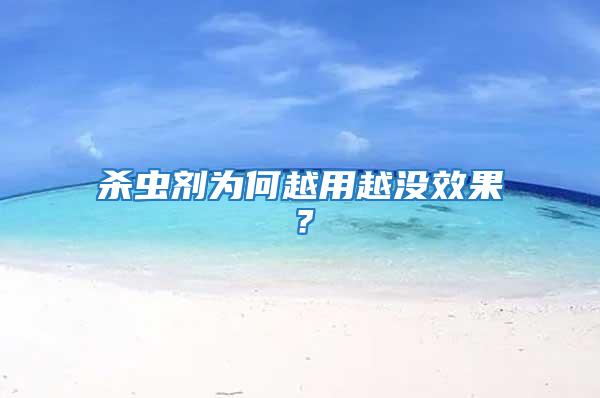 殺蟲劑為何越用越?jīng)]效果？