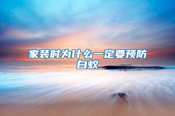 家裝時(shí)為什么一定要預(yù)防白蟻