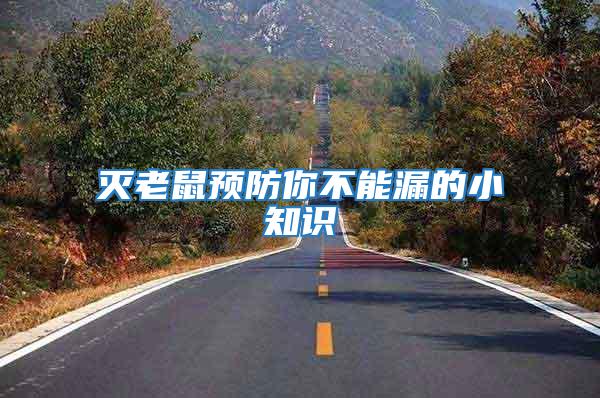 滅老鼠預(yù)防你不能漏的小知識
