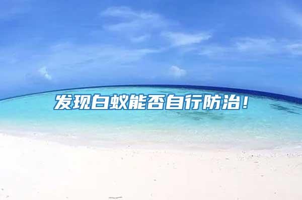 發現白蟻能否自行防治！