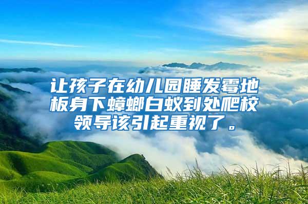 讓孩子在幼兒園睡發(fā)霉地板身下蟑螂白蟻到處爬校領(lǐng)導(dǎo)該引起重視了。